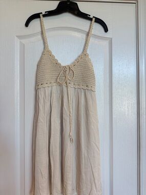 Audrey 3+1 Cream Crochet-Bodice Sundress